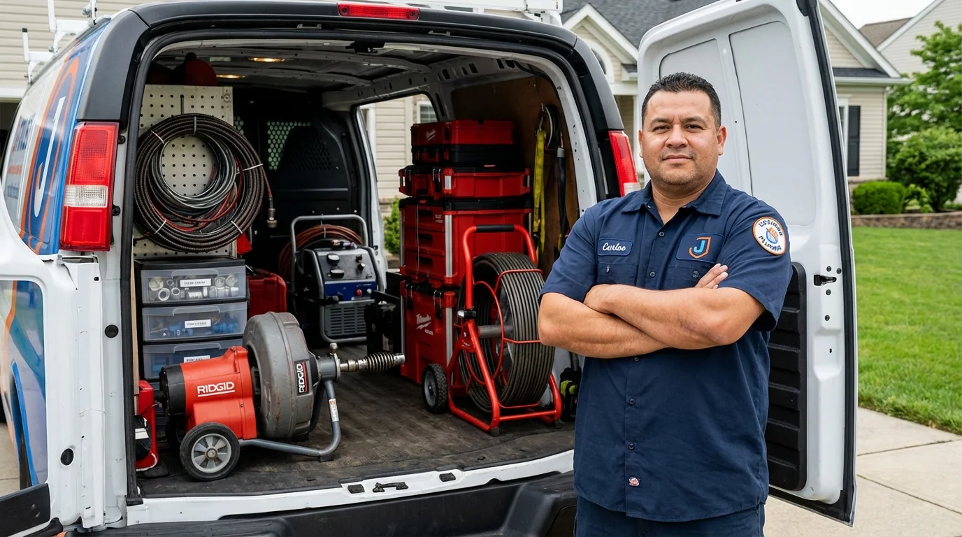 Professional drain cleaning equipment and Johns Plumbing LLC plumber in Amory